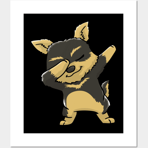 Yorkshire Terrier Dog Dabbing Kawaii Wall Art by KAWAIITEE